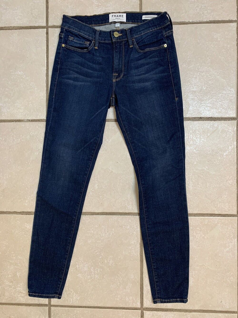 FRAME Denim Le Skinny de Jeanne Crop Jeans Size 27 Dark Wash